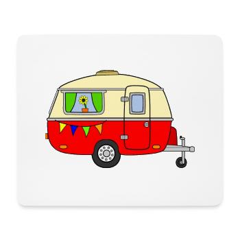 Caravan Vintage Red - Mouse Pad (horizontal) - white - Front