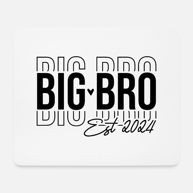 Big Bro Est 2024 Big Brother Geschenk - Mousepad (Querformat) - Weiß