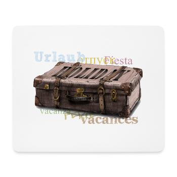 Vintage suitcase with travel vocabulary - Mouse Pad (horizontal) - white - Front