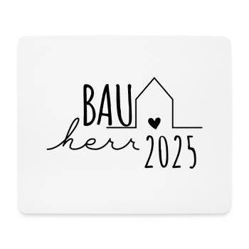 Bauherr 2025 – Traumhaus Partnerlook Bauherren - Mousepad (Querformat) - Weiß - Vorne