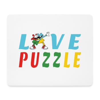 Liebe Puzzle - Mousepad (Querformat) - Weiß - Vorne