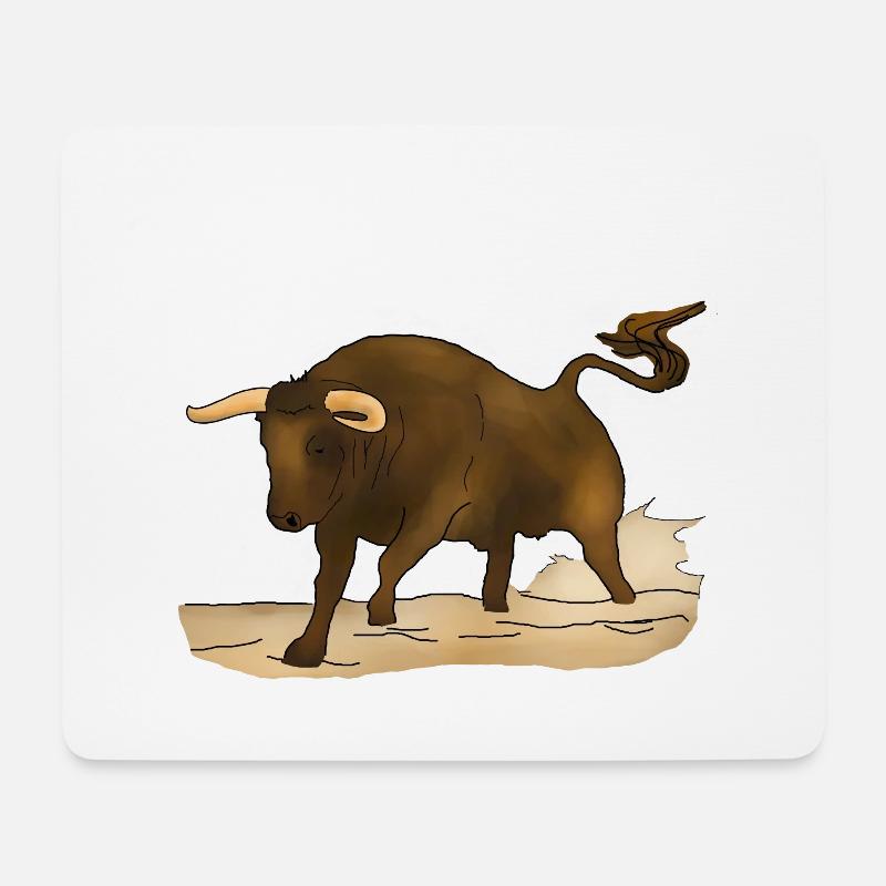 Stier, Bulle - Mousepad (Querformat) - Weiß