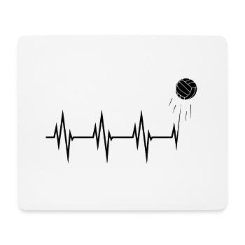 Herzlinie mit Volleyball, Volleyball-Fan - Mousepad (Querformat) - Weiß - Vorne