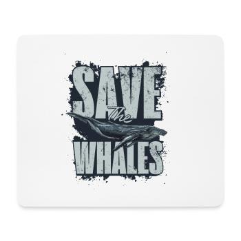 Save the whales - Mousepad (Querformat) - Weiß - Vorne