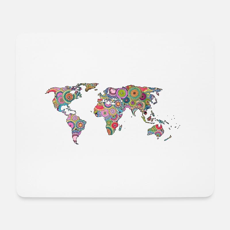 Le monde de hipsters - Tapis de souris (format paysage) - blanc