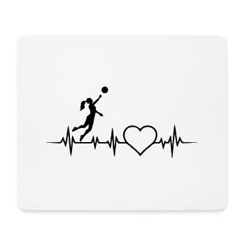 Volley-ball, ECG, battement cardiaque, pouls, joueur de volley-ball - Tapis de souris (format paysage) - blanc - Devant