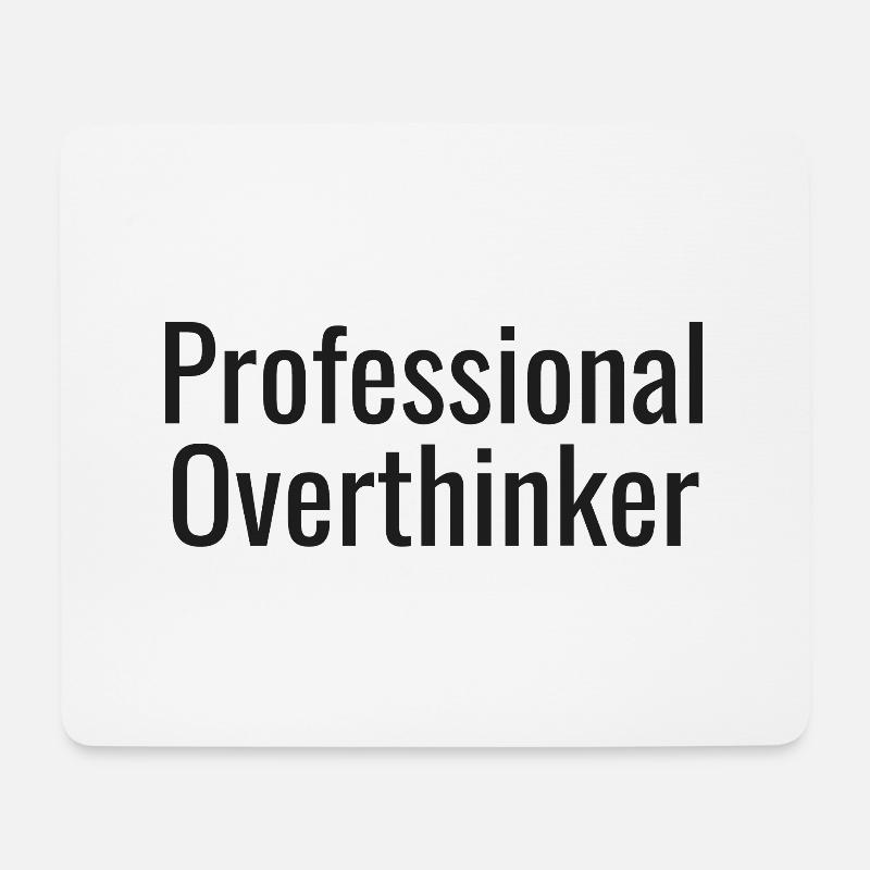 Overthinker tee | Funny Anxiety Gift - Mousepad (Querformat) - Weiß