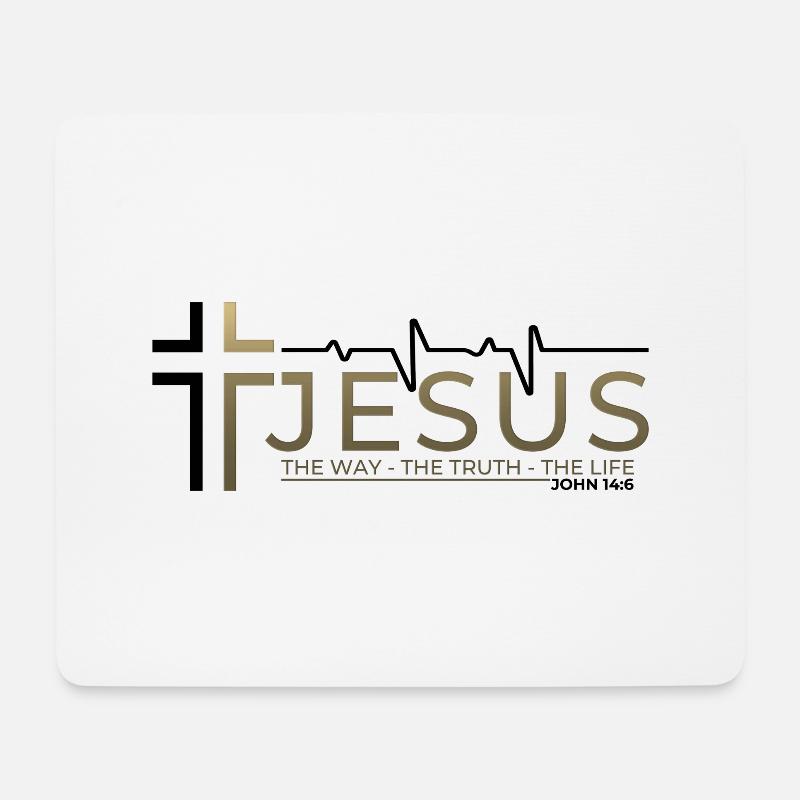 Jesus Christus Bibelvers Weg Wahrheit Leben Christ - Mousepad (Querformat) - Weiß