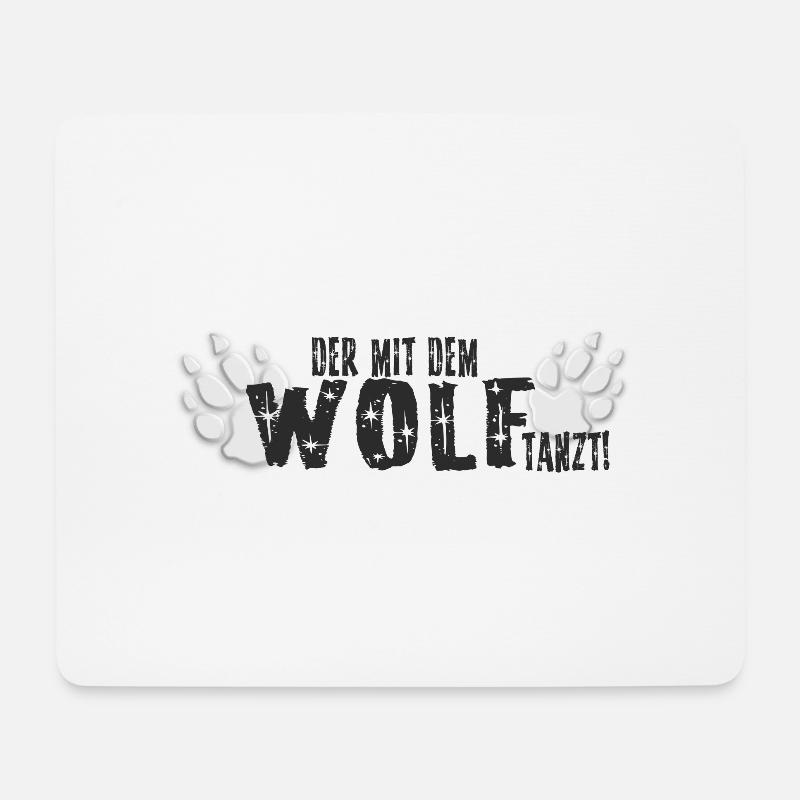 Wolftanzt Der mit dem Wolf tanzt - Mousepad (Querformat) - Weiß