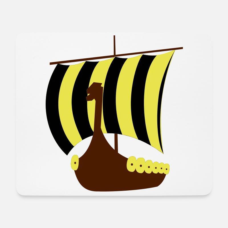 wikingerschiff - Mousepad (Querformat) - Weiß