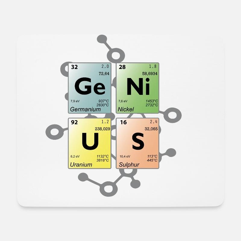 Periodensystem genius 4 - Mousepad (Querformat) - Weiß