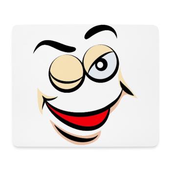 Cartoon face comic cartoon humor smile - Mouse Pad (horizontal) - white - Front