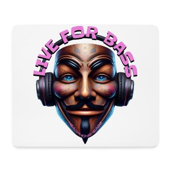 LIVE FOR BASS - Cool Creature with Headphones! - Mouse Pad (horizontal) - white - Front