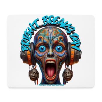 BRIGHT BREAKS DAY - Cool Creature with Headphones! - Mouse Pad (horizontal) - white - Front