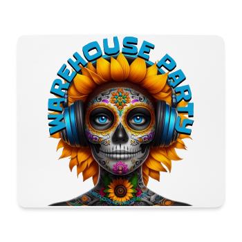 WAREHOUSE PARTY - Cool Sunflower with Headphones! - Mouse Pad (horizontal) - white - Front