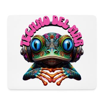 TECHNO DEL MAR - Cute Frog with Headphones! - Mouse Pad (horizontal) - white - Front