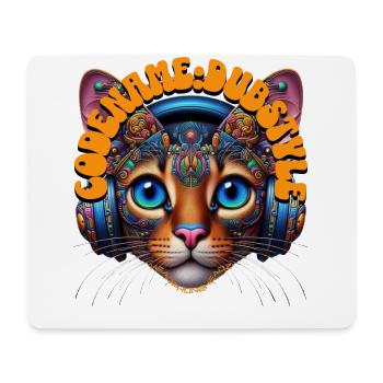 CODENAME:DUBSTYLE - Abyssinian Cat with Headphones - Mouse Pad (horizontal) - white - Front