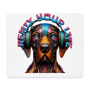 REMIX YOUR LIFE - German Pointer with Headphones! - Mouse Pad (horizontal) - white - Front