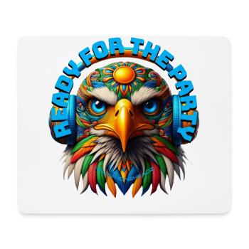 READY FOR THE PARTY - Cool Eagle with Headphones! - Mouse Pad (horizontal) - white - Front