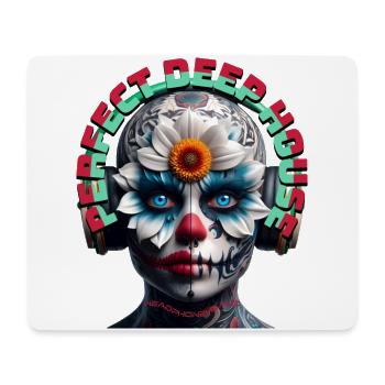 PERFECT DEEP HOUSE - Cool Creature with Headphones - Mouse Pad (horizontal) - white - Front