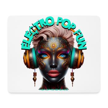 ELECTRO POP FUN - Cool Woman with Headphones! - Mouse Pad (horizontal) - white - Front