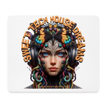 SWEET TECH HOUSE DREAMS – Cool Girl & Headphones! - Mouse Pad (horizontal) - white - Front