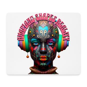 AMAPIANO SHAPES REALITY - Cool Woman & Headphones! - Mouse Pad (horizontal) - white - Front