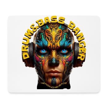DRUM&BASS BANGER - Cool Dude with Headphones! - Mouse Pad (horizontal) - white - Front