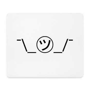 Tsu Kana Shrug Emoticon ¯\_㋡_/¯ Japanese Kaomoji - Mouse Pad (horizontal) - white - Front