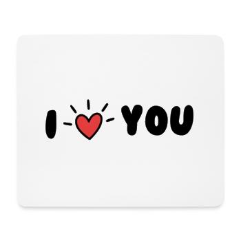 I love you - Tapis de souris (format paysage) - blanc - Devant