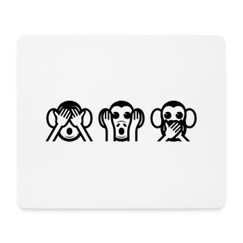 3 Wise Monkey - Mouse Pad (horizontal) - white - Front