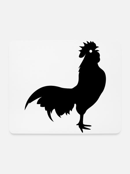 Hahn Tier silhouette - Mousepad (Querformat) - Weiß