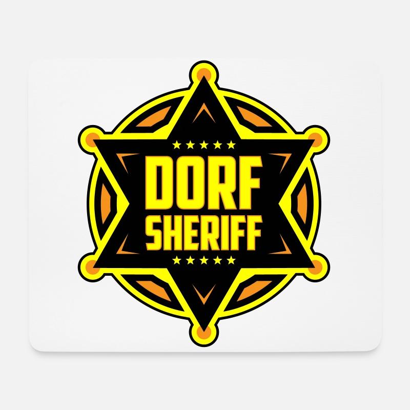Farben änderbar | Dorf Sheriff - Mousepad (Querformat) - Weiß