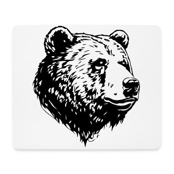 Bear Grizzly Head - Tapis de souris (format paysage) - blanc - Devant