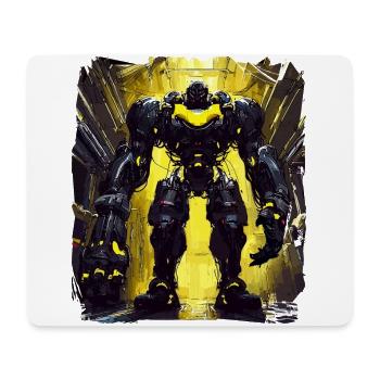 Futuristisch Cyberpunk Mech Warrior Sci Fi Roboter - Mousepad (Querformat) - Weiß - Vorne