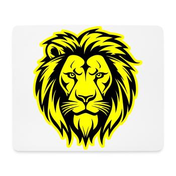 Löwe Silhouette Löwenkopf - Mousepad (Querformat) - Weiß - Vorne