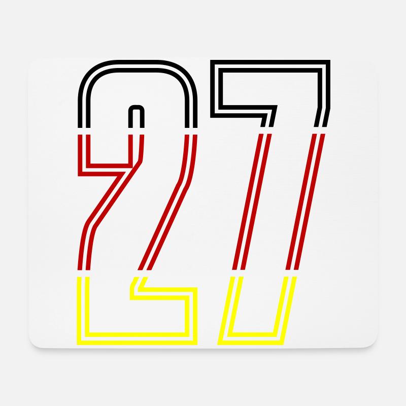 27 Zahl symbol Germany - Mousepad (Querformat) - Weiß