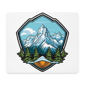 Berge Wandern Symbol - Mousepad (Querformat) - Weiß - Vorne