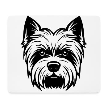 Yorkshire Terrier Dog Head - Mouse Pad (horizontal) - white - Front
