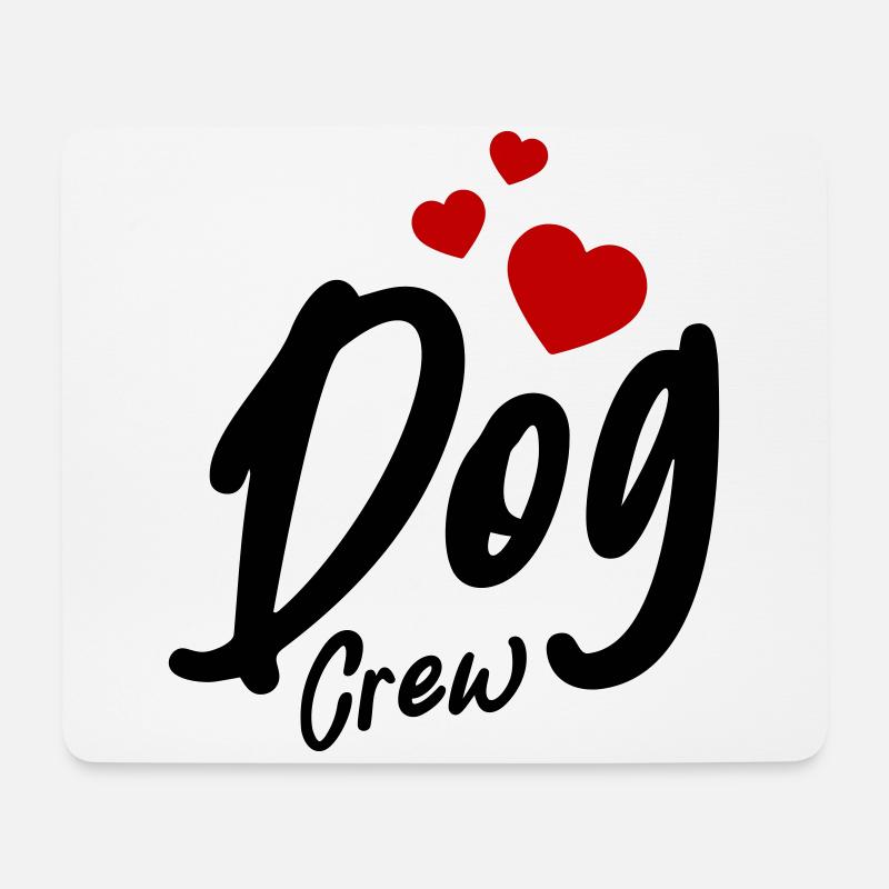 Dog Crew Herz - Mousepad (Querformat) - Weiß