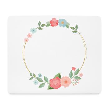 Une couronne de fleurs. Moderne. Personnalisable comme cadeau - Tapis de souris (format paysage) - blanc - Devant