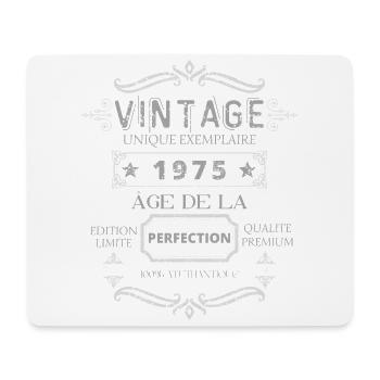 Teeshirt 1975 Vintage Âge de la Perfection - Tapis de souris (format paysage) - blanc - Devant