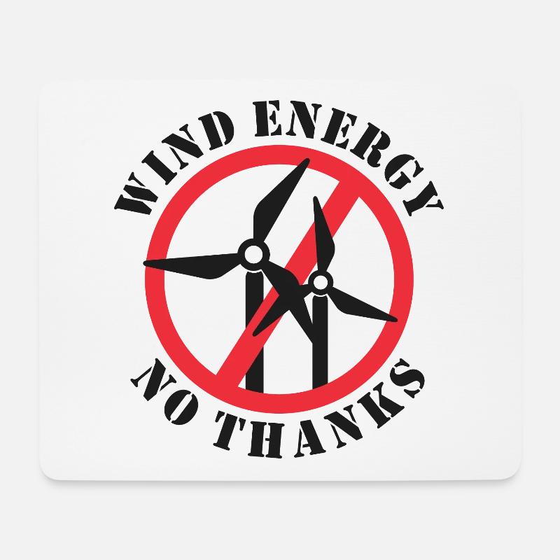 Windenergie Nein Danke - Mousepad (Querformat) - Weiß