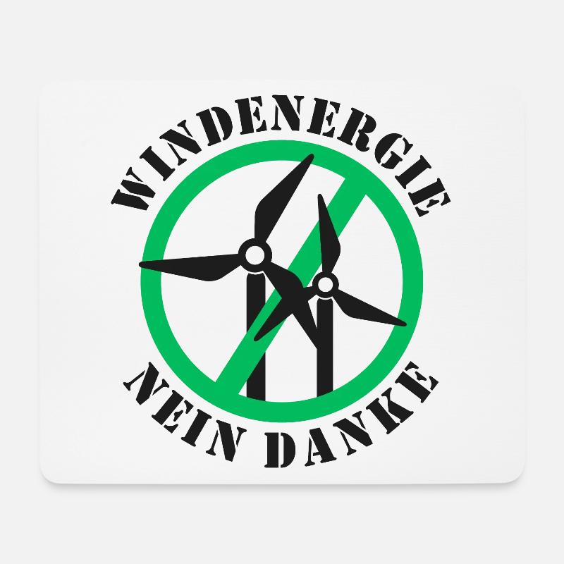 Windenergie Nein Danke - Mousepad (Querformat) - Weiß