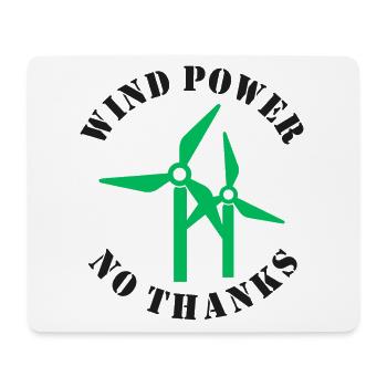 Windkraft Nein Danke - Mousepad (Querformat) - Weiß - Vorne