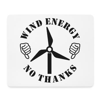 Énergie éolienne Non merci, pouce baissé - Tapis de souris (format paysage) - blanc - Devant