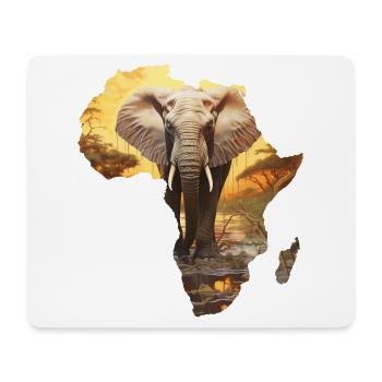 Afrique Carte Continent Contour Éléphant Soleil - Tapis de souris (format paysage) - blanc - Devant