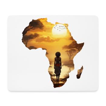 Afrique Carte Continent Contour Coucher De Soleil - Tapis de souris (format paysage) - blanc - Devant