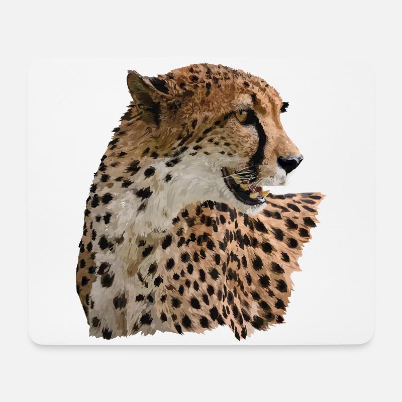 Gepard - Mousepad (Querformat) - Weiß