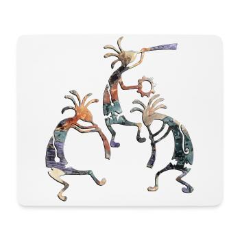 Native Americans - Kokopelli Musicans Trio 1 - Mouse Pad (horizontal) - white - Front